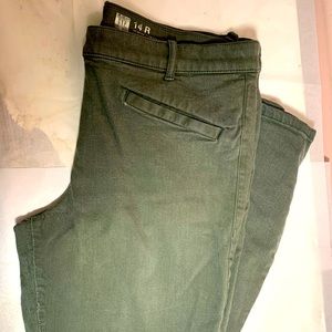 Gap stretch skinny green pants 14